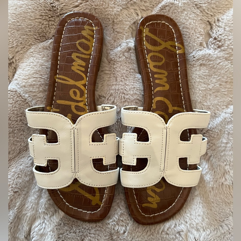 Sam Edelman Classic Slide White Sandals